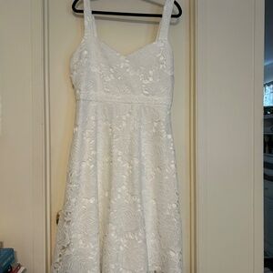 Divine Beauty White Lace Midi Dress with Pockets - Lulus